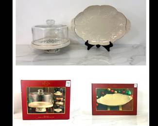 Lot 7831 Lennox Christmas Four in One Serving Set and Large Platter