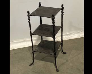 Lot 7747 3 Tier Metal Shelf  Claw Feet