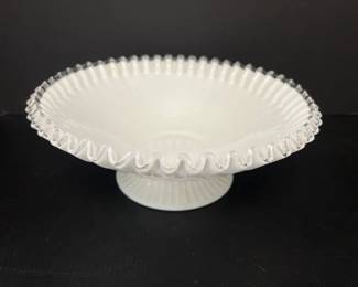 Lot 7726 Fenton Ribbed Milkglass Console Bowl