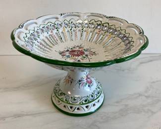Lot 7858 Portugal Hand Painted Pedestal Compote Bowl