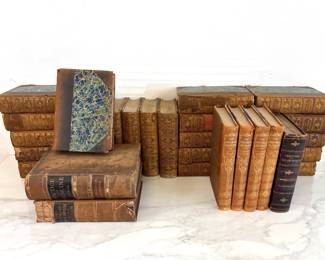 Lot 7637 Antique Leather Bound Books