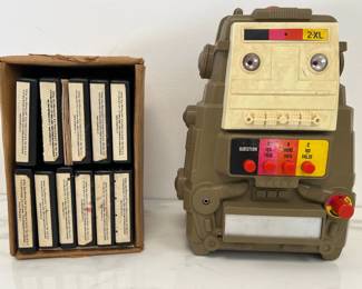 Lot 7704 Vintage Mego Corp 1978 2XL Talking Robot Toy 8 Track Player  8 Track Tapes