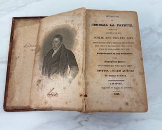 Lot 7647 Marquis de Lafayette Memoirs of Lafayette Antique Leather Bound Book
