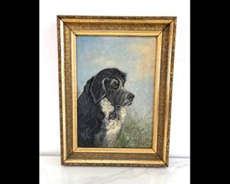 Lot 7645 Vintage Dog Painting Art