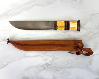 Lot 7733 Antique Norwegian Abraham Mikkelsen Knife with Sheath