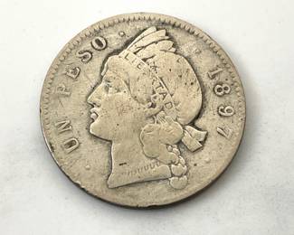 Lot 7755 1897 Dominican Republic Peso Coin