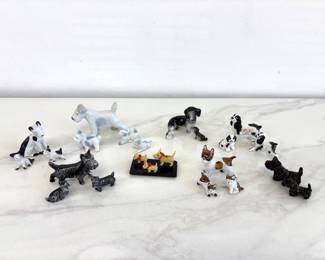 Lot 7597 Vintage Porcelain Miniature Dog and Puppy Figurines