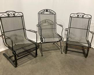 Lot 7895 Vintage Metal Patio Rocker Chairs
