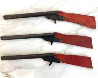Lot 7629 Vintage Metal and Wood Daisy Break Action Cork Toy Guns