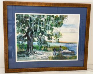 Lot 7660 Maxine C. Helmet Signed Framed Art Print