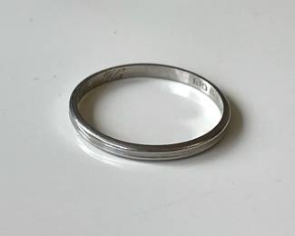 Lot 7842 Vintage 900 Platinum Wedding Band