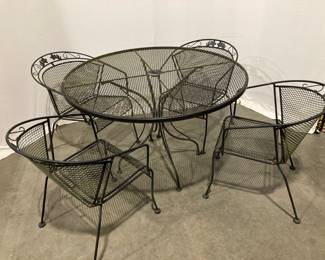 Lot 7894 Vintage Metal Patio Table and Chairs