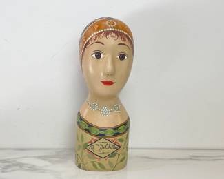 Lot 7727 Hand Painted Millinery Plaster Head  Mme DeChelles