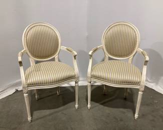 Lot 7885 Pair of Ethan Allen Upholstered Arm Chairs