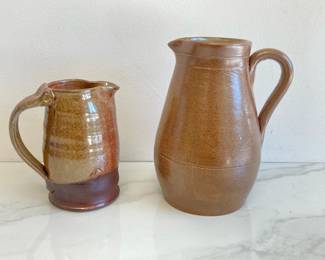 Lot 7852 Studio Pottery Brown Stoneware Jugs