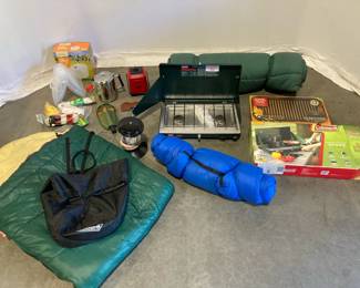 Lot 7900 Camping Gear Coleman Stove Sleeping Bags Lantern Griddle and more