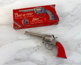 Lot 7612 Vintage Cast Iron Bucaroo Single Shot Toy Cap Pistol by Kilgore