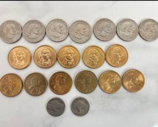 Lot 7845 US Coins  Buffalo Nickels  Susan B Anthony  Presidential Dollar