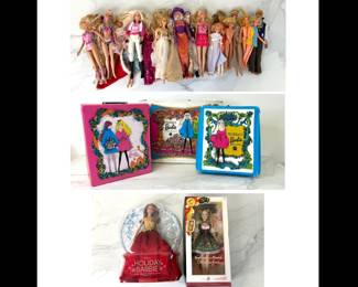 Lot 7823 Vintage Barbies Dolls with Accessories and Carrying Cases Toys