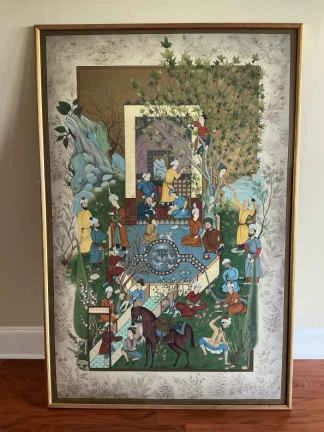 01 Persian Market HandPainted Silk Tapestry