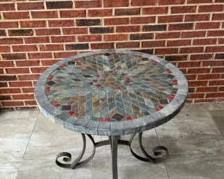 Mosaic And Metal Table