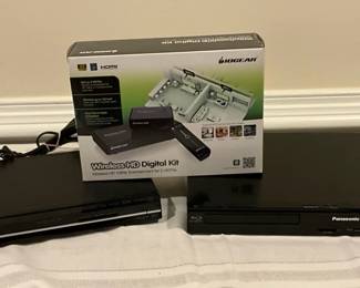 Toshiba DVD Player, Panasonic Bluray Wireless HD Kit