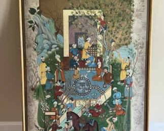 01 Persian Market HandPainted Silk Tapestry