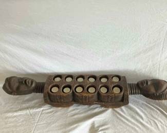 Antique African Carved Figure Mancala
