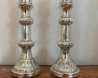 Mercury glass candle holders