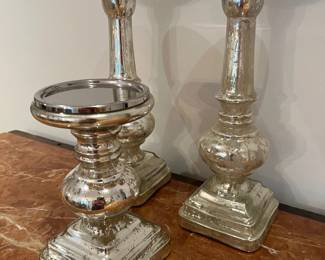 Mercury glass candle holders