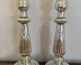 Mercury glass candle holders