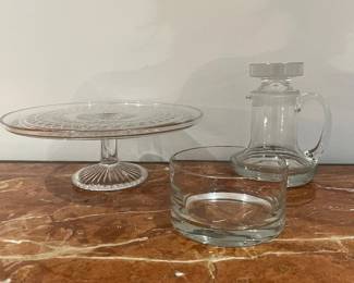 Cake stand, glassware, tableware