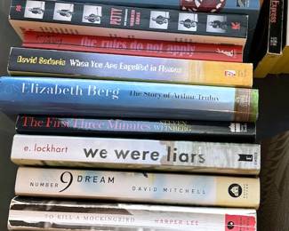 Non-fiction books: foreign politics, spiritual divorce, trauma
Fiction: Agatha Christie, JK Rowling, John Grisham, JR Tolkien, Ken Follett
Coffee Table: Tibet, French Laundry, Native Nations
