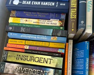 Non-fiction books: foreign politics, spiritual divorce, trauma
Fiction: Agatha Christie, JK Rowling, John Grisham, JR Tolkien, Ken Follett
Coffee Table: Tibet, French Laundry, Native Nations
