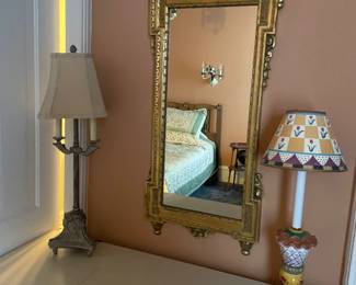 whimsical lamps and mirror $20 for all three