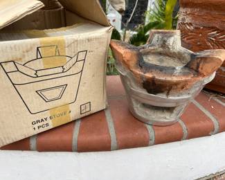 $15.00
Camping Gray Stove No. 4. Just take a 1/2 dozen briquettes to boil a large or small pot of water and much more.