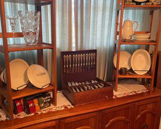 Dining Buffet, Formal Flatware and serving pieces