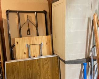 Folding tables and storage cabinets