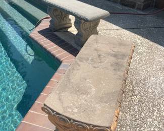 Two concrete benches
