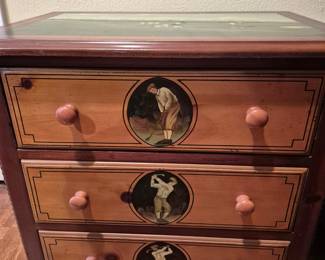 Small 3 drawer chest with golf theme