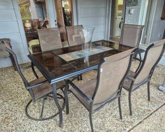 Glasstp outdoor dining set