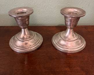 Vintage Fisher Sterling Weighted Candlestick Candle Holders #813