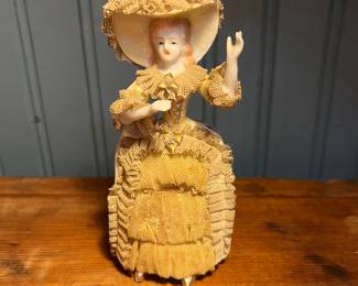 Vintage Victorian Woman Lace Porcelain Figurine