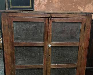 Antique Punch tin pie safe