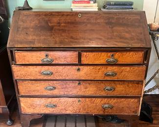 18th Century Birdseye Maple Slant Front Desk 
