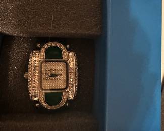 Green and Rhinestone Watch $15.00