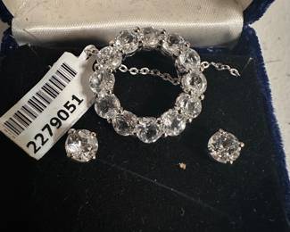 Earrings and Round Pendant Necklace $12.00