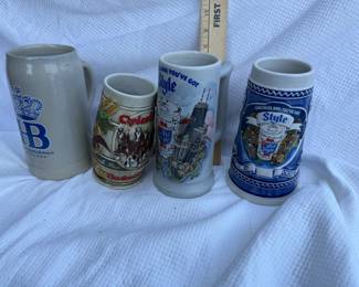 4 Beer Steins $24.00