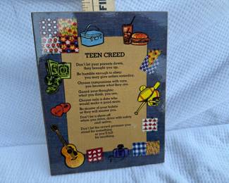 Teen Creed Plaque $6.00