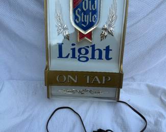 Old Style Light On Tap $75.00 Working